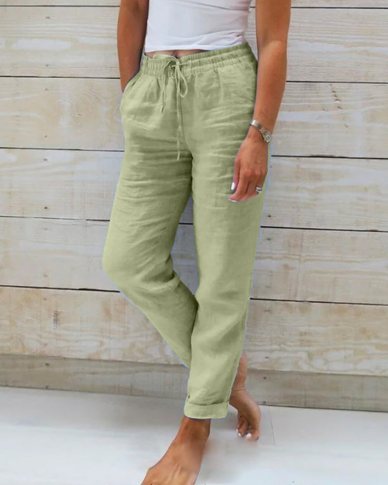Lisa - Zomerse Lichte Casual Broek met Hoge Taille