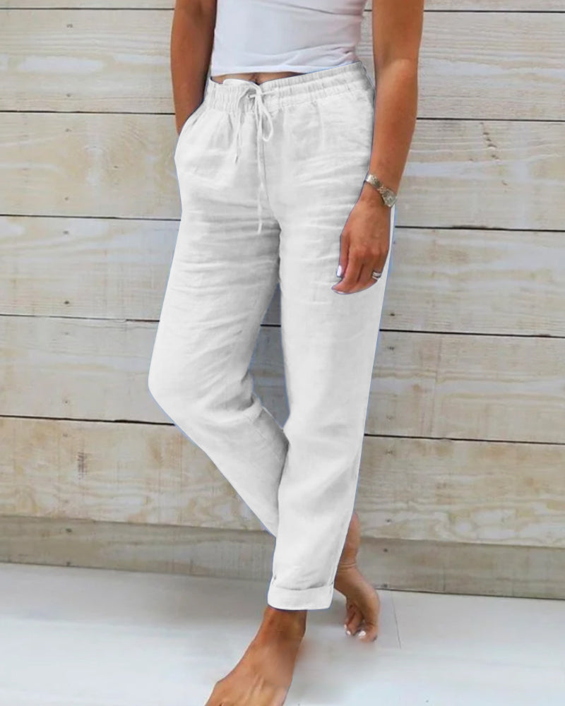 Lisa - Zomerse Lichte Casual Broek met Hoge Taille
