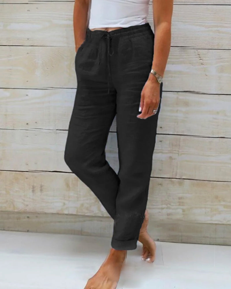 Lisa - Zomerse Lichte Casual Broek met Hoge Taille