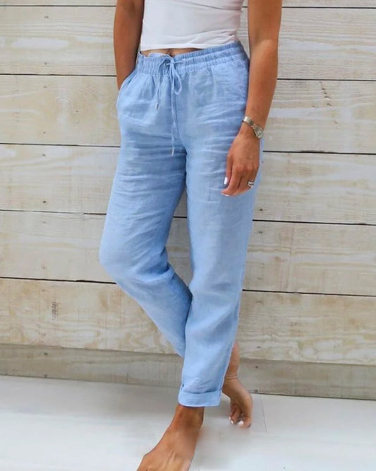 Lisa - Zomerse Lichte Casual Broek met Hoge Taille