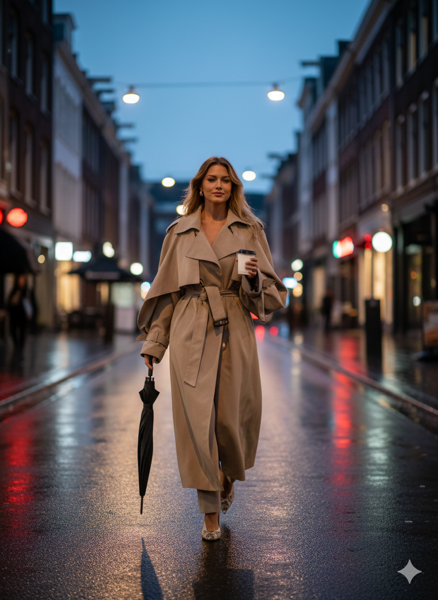 Savvie™ Lace-Up Trenchcoat