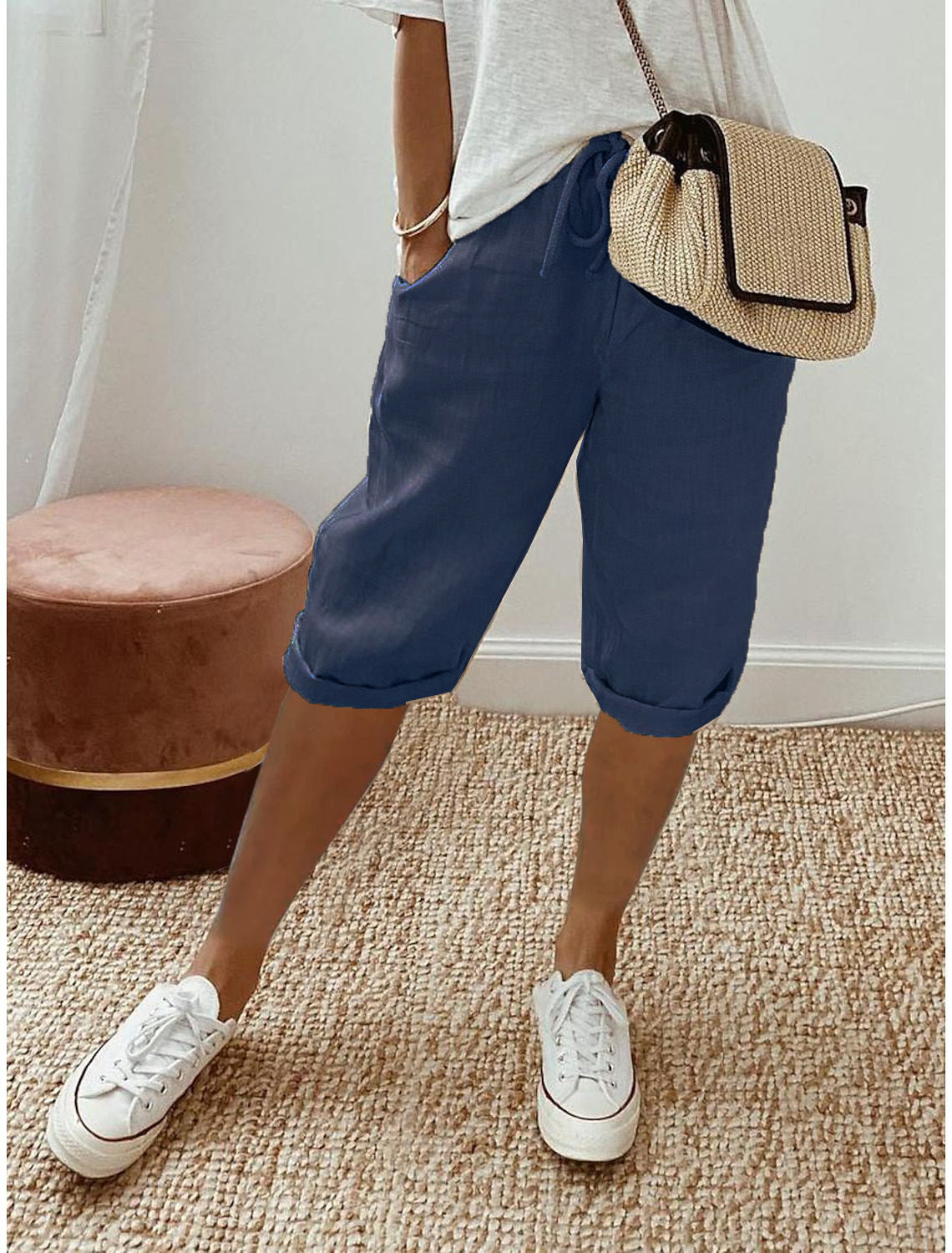 Sanne - Vintage stijl knielange shorts
