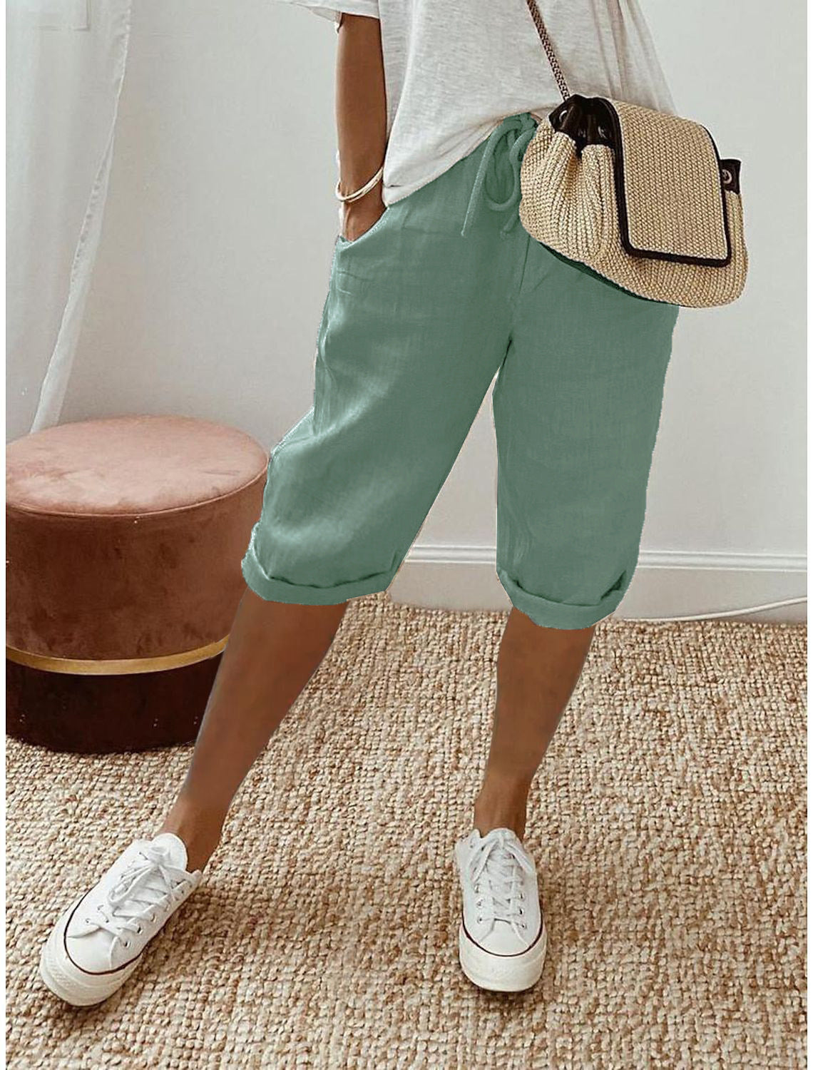 Sanne - Vintage stijl knielange shorts