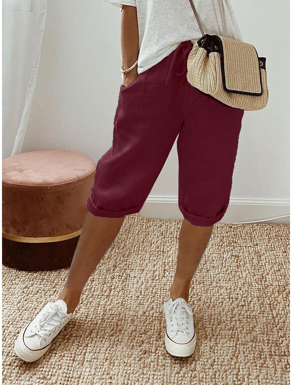 Sanne - Vintage stijl knielange shorts