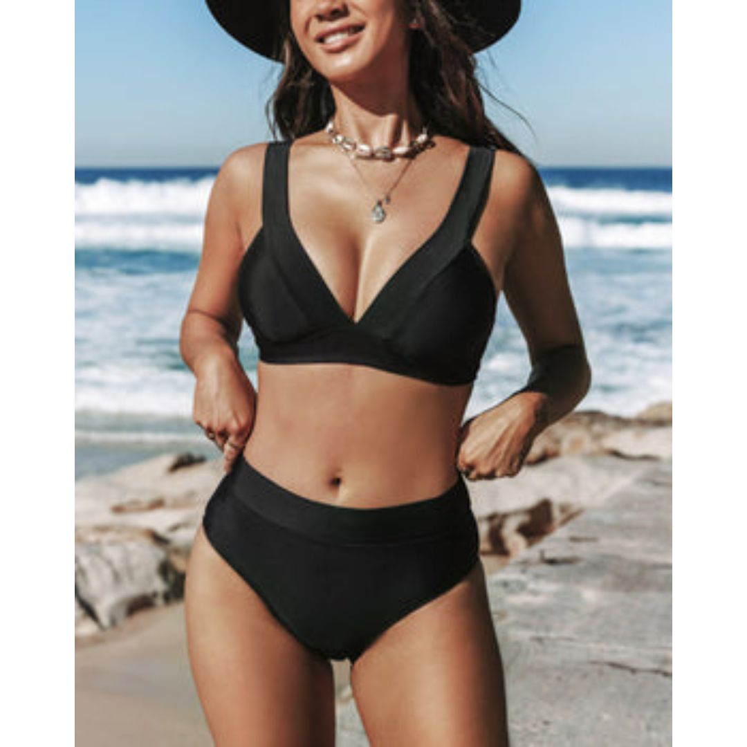 Hilde - Effen Hoge Taille Bikini
