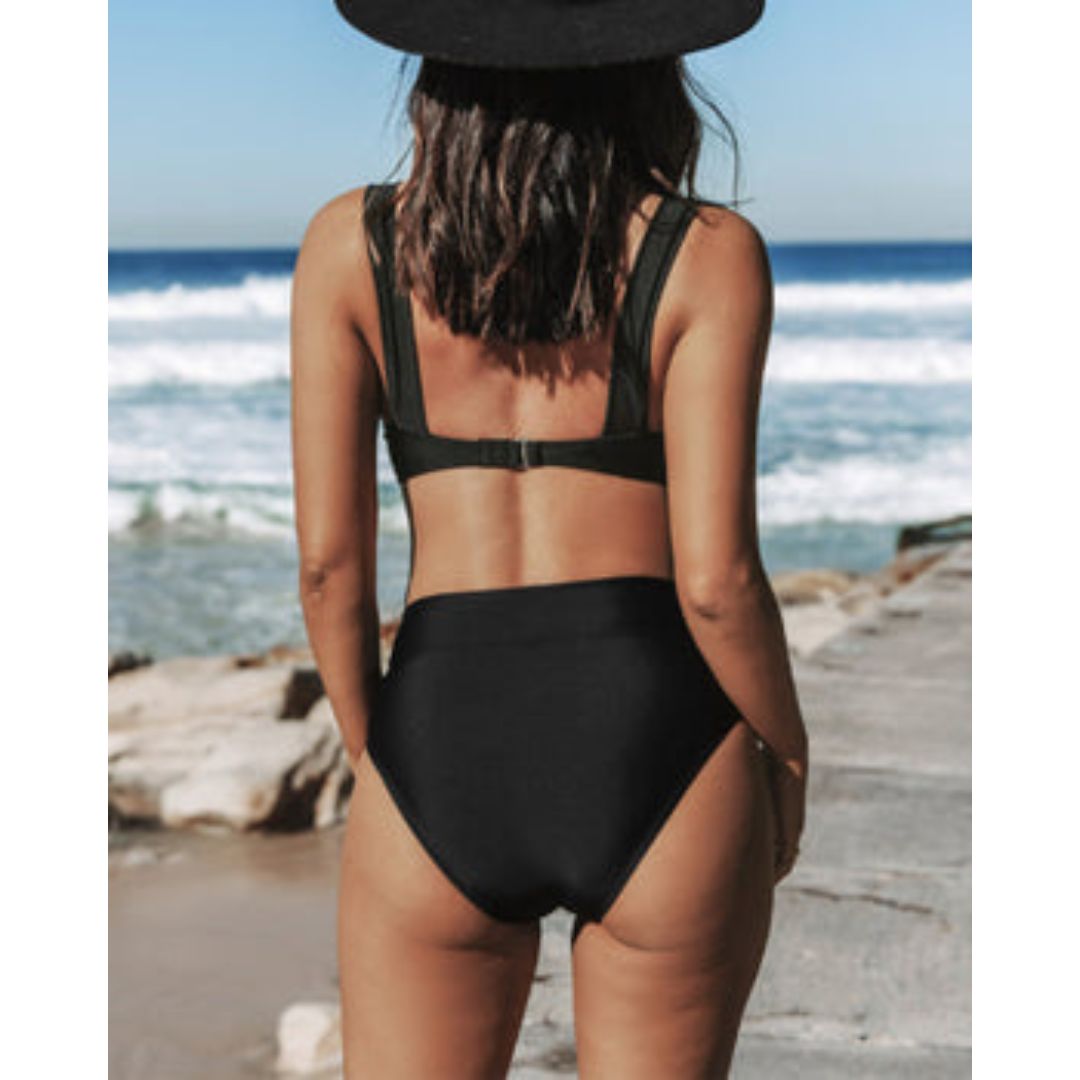 Hilde - Effen Hoge Taille Bikini