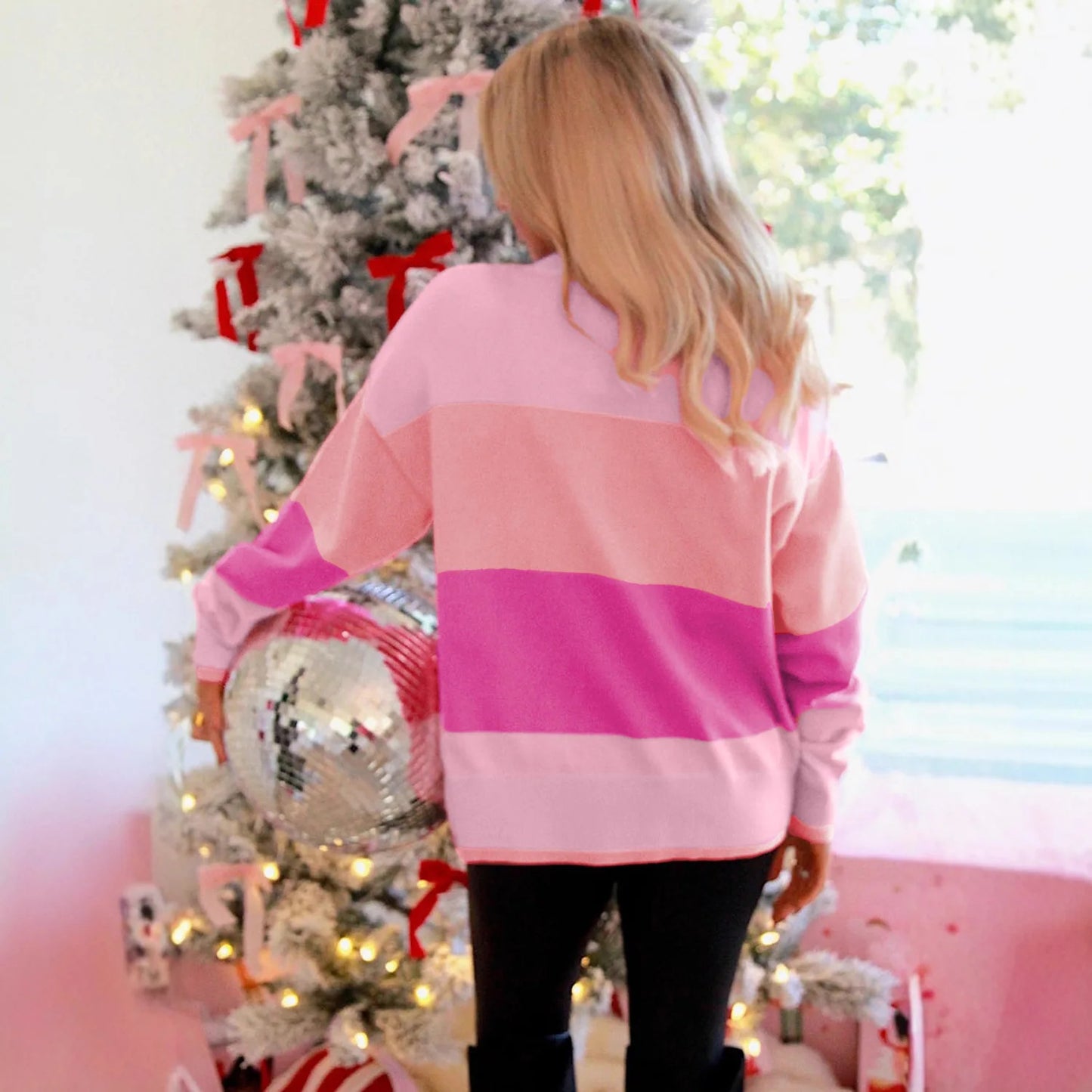 Suéter casual feminino com letras soltas, camisa de malha brilhante, versátil, confortável, estilo coreano, manga comprida, gola redonda